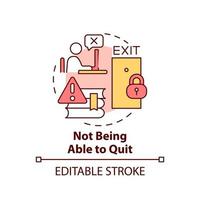 Not being able to quit concept icon. Playing obsession. Sign of game addiction abstract idea thin line illustration. Isolated outline drawing. Editable stroke. vector