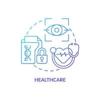 Healthcare blue gradient concept icon. Biometric technology usage abstract idea thin line illustration. Patient identification. Health records. Isolated outline drawing. vector