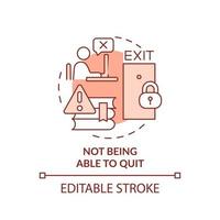 Not being able to quit terracotta concept icon. Play obsession. Game addiction sign abstract idea thin line illustration. Isolated outline drawing. Editable stroke. vector