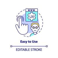 Easy to use concept icon. Great website feature abstract idea thin line illustration. Simple interface. UX design. Isolated outline drawing. Editable stroke. vector