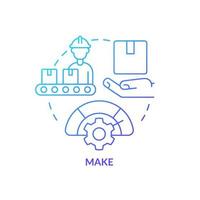 Make blue gradient concept icon. Manufacturing process. Component of supply chain management abstract idea thin line illustration. Isolated outline drawing. vector