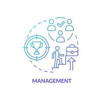 Management blue gradient concept icon. Factor that affect workplace culture abstract idea thin line illustration. Career growth progress. Isolated outline drawing. vector