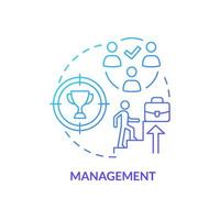 Management blue gradient concept icon. Factor that affect workplace culture abstract idea thin line illustration. Career growth progress. Isolated outline drawing. vector