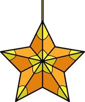 navidad estrella ornamento cartoon color clipart vector