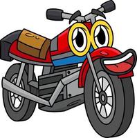 Motorcycle with Face Vehicle Cartoon Clipart vector