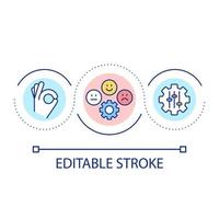 Emotional intelligence training loop concept icon. Improving EQ abstract idea thin line illustration. Self management. Intelligence quotient. Isolated outline drawing. Editable stroke. vector