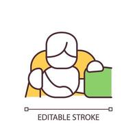 Artificial respiration technique RGB color icon. Provide first aid to patient. Medical help. Isolated vector illustration. Simple filled line drawing. Editable stroke.