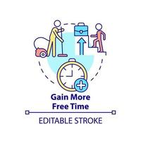 Gain more free time concept icon. Improve your life. Social media detox reason abstract idea thin line illustration. Isolated outline drawing. Editable stroke. vector