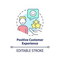 Positive customer experience concept icon. Selling trend abstract idea thin line illustration. Build consumer loyalty. Isolated outline drawing. Editable stroke. vector