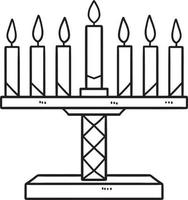 Kwanzaa Kinara Isolated Coloring Page for Kids vector