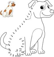 punto a punto jack russell terrier aislado para colorear vector