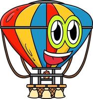 Hot Air Balloon with Face Vehicle Cartoon Clipart vector