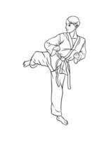 Karate Isolated Coloring Page for Kids vector