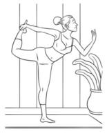 Yoga Coloring Page for Kids vector