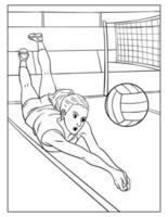 Volleyball Coloring Page for Kids vector