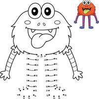 Dot to Dot Monster with Long Arm Long Leg Isolated vector