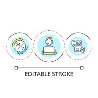 Customer support service loop concept icon. Call center. Communication with customers abstract idea thin line illustration. Isolated outline drawing. Editable stroke. vector