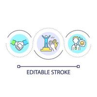 Employee support and motivation loop concept icon. Professional and personal growth. Career abstract idea thin line illustration. Isolated outline drawing. Editable stroke. vector
