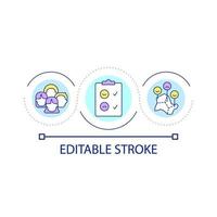 Public opinion poll loop concept icon. Questioning and human research survey. Demographics abstract idea thin line illustration. Isolated outline drawing. Editable stroke. vector