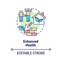 Enhanced health concept icon. Benefit of sustainable architecture abstract idea thin line illustration. Healthy lifestyle. Isolated outline drawing. Editable stroke. vector