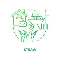 Straw green gradient concept icon. Alternative building resource abstract idea thin line illustration. Structural element. Straw bale construction. Isolated outline drawing. vector