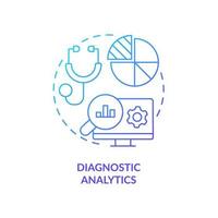 Diagnostic analytics blue gradient concept icon. Business data analysis type abstract idea thin line illustration. Root cause analysis. Isolated outline drawing. vector