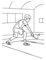 Pickleball Coloring Page for Kids vector