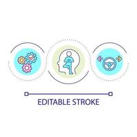 Mental state stability loop concept icon. Healthy mindset. Inner balance and healthy life abstract idea thin line illustration. Isolated outline drawing. Editable stroke. vector