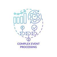 Complex event processing blue gradient concept icon. Business intelligence technology abstract idea thin line illustration. Organizational tool. Isolated outline drawing. vector