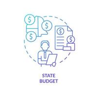 State budget blue gradient concept icon. Financial program. Revenue and expenses. Budgeting type abstract idea thin line illustration. Isolated outline drawing. vector