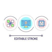 Protected internet networks loop concept icon. Build online security. Short term operations. Safety abstract idea thin line illustration. Isolated outline drawing. Editable stroke. vector