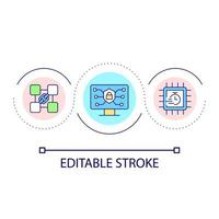 Protected internet networks loop concept icon. Build online security. Short term operations. Safety abstract idea thin line illustration. Isolated outline drawing. Editable stroke. vector