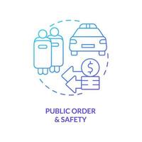 Public order and safety blue gradient concept icon. Police and protection services. Expenditures abstract idea thin line illustration. Isolated outline drawing. vector