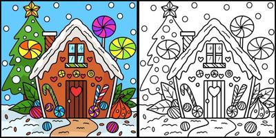 Christmas Gingerbread Coloring Page Illustration vector