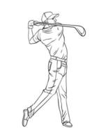 Golf Isolated Coloring Page for Kids vector