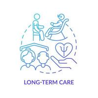 Long term care blue gradient concept icon. Mental health hospital care. Trend in psychology abstract idea thin line illustration. Isolated outline drawing. vector