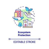 Ecosystem protection concept icon. Advantage of sustainable architecture abstract idea thin line illustration. Isolated outline drawing. Editable stroke. vector