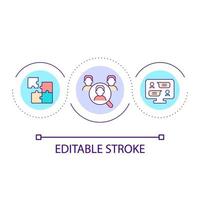 Human resources loop concept icon. Hire new team member. Company staff. Communication abstract idea thin line illustration. Isolated outline drawing. Editable stroke. vector