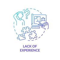 Lack of experience blue gradient concept icon. Disadvantage of zero-energy building abstract idea thin line illustration. Problems in construction. Isolated outline drawing. vector