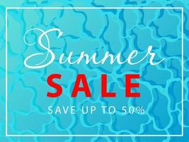 summer sale Advertising banner of summer sales on the background of turquoise water vector