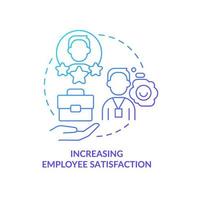 Increasing employee satisfaction blue gradient concept icon. Positive experience. Onboarding challenge abstract idea thin line illustration. Isolated outline drawing. vector