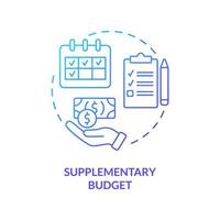 Supplementary budget blue gradient concept icon. Additional financial program. Budgeting type abstract idea thin line illustration. Isolated outline drawing. vector