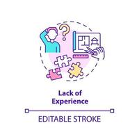 Lack of experience concept icon. Disadvantage of zero-energy building abstract idea thin line illustration. Isolated outline drawing. Editable stroke. vector