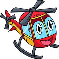 helicóptero con cara vehículo cartoon clipart vector