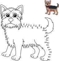 Dot to Dot Yorkshire Terrier Isolated Coloring vector