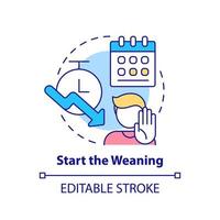 Start weaning concept icon. Reduce playing activity. Coping with gaming addiction abstract idea thin line illustration. Isolated outline drawing. Editable stroke. vector