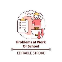 Problems at work and school concept icon. Concentration issue. Sign of game addiction abstract idea thin line illustration. Isolated outline drawing. Editable stroke. vector