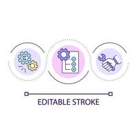 Blockchain network setup loop concept icon. Cryptocurrency mining plan. E business technology abstract idea thin line illustration. Isolated outline drawing. Editable stroke. vector