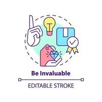 Be invaluable concept icon. Communication part abstract idea thin line illustration. Dependable salesperson. Gaining trust. Isolated outline drawing. Editable stroke. vector