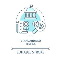 Standardized testing turquoise concept icon. Administrated exams. Education issue abstract idea thin line illustration. Isolated outline drawing. Editable stroke. vector